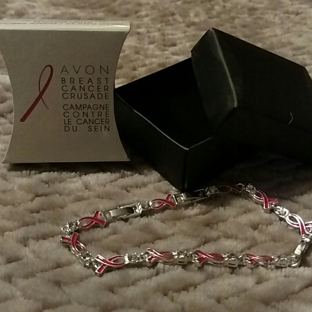 Avon Breast Cancer Crusade Ribbon Tennis Bracelet